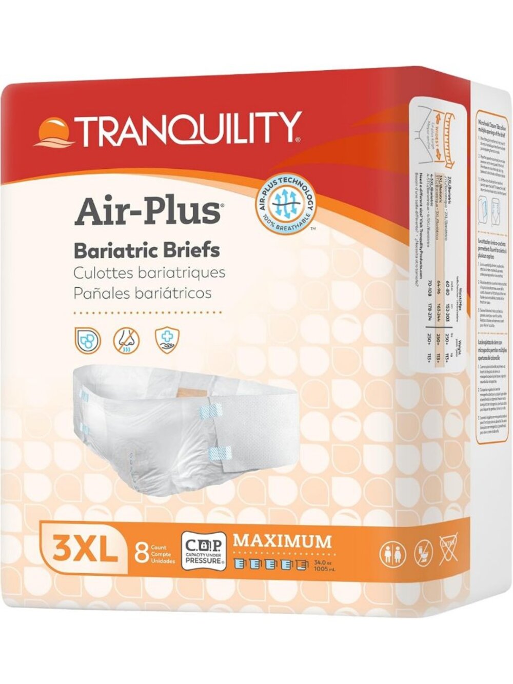 Bariatric Adult Diapers 3XL, 32 Count - Super Absorbent, Comfortable Fit